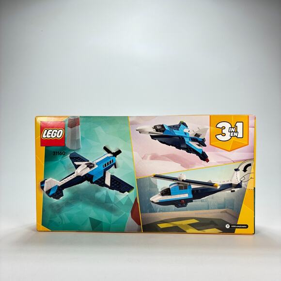 LEGO Creator 3 in 1 Aircraft Race Plane 31160 Building Set 178 Pieces Toy Blue - Picture 4 of 6